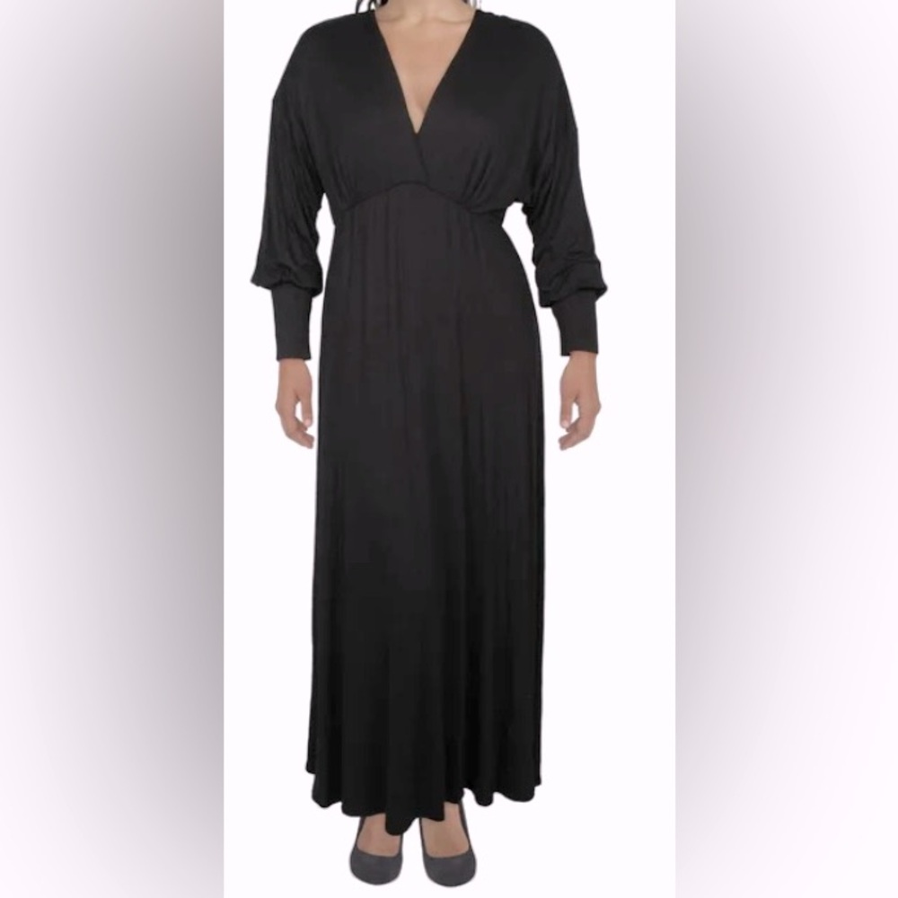 24/7 Comfort Apparel Black Long Sleeve Dress